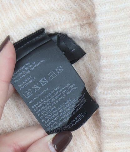 H&M MAMA Beige Knit Pencil Skirt M Maternity Stretch Wool Blend