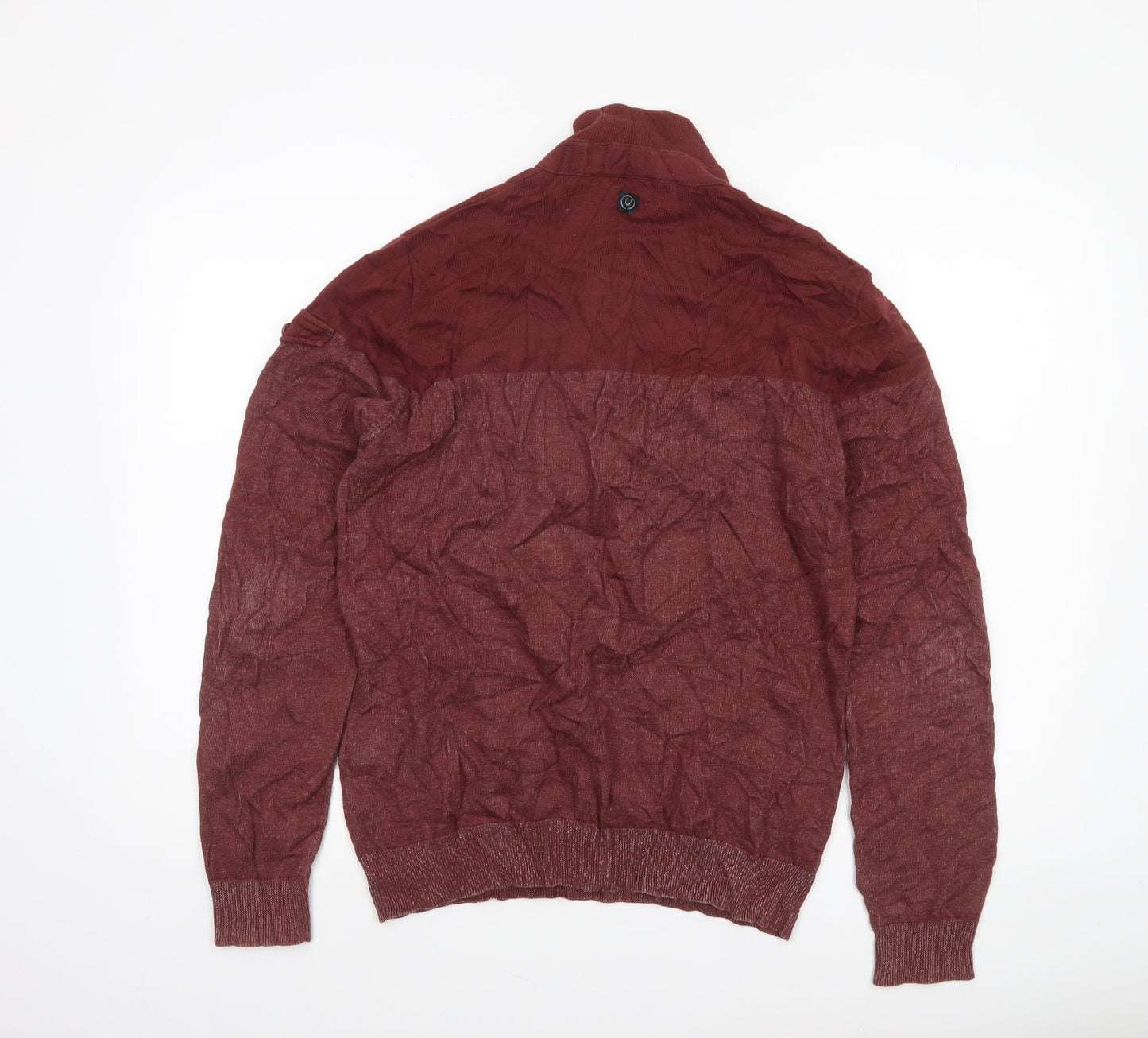 Duck and Cover Men’s Red Cotton Henley Jumper Size M