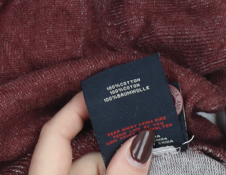 Duck and Cover Men’s Red Cotton Henley Jumper Size M