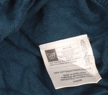 Lyle & Scott Men's Blue 2XL V-Neck Cotton Jumper