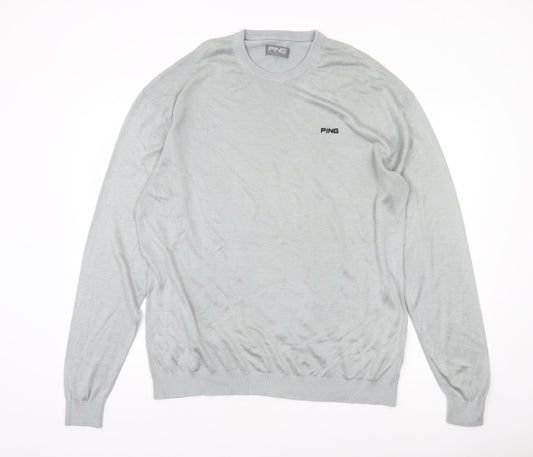 Ping Men's Grey 2XL Crew Neck Golf Pullover Jumper