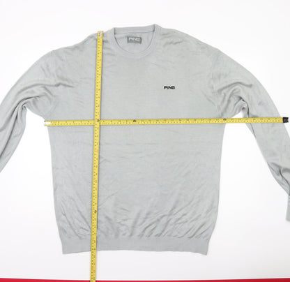 Ping Men's Grey 2XL Crew Neck Golf Pullover Jumper