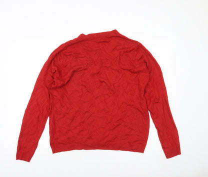 Calvin Klein Jeans Women's Red V-Neck Button Cardigan XL