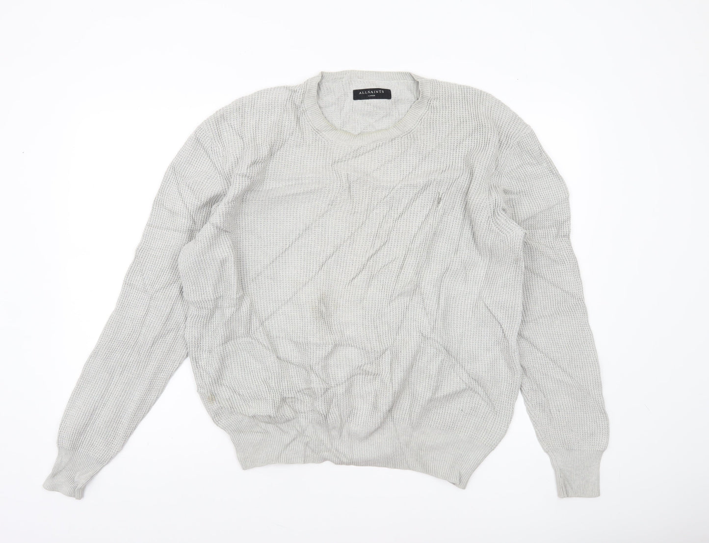 Mens UK Size L AllSaints Grey Pullover Jumper