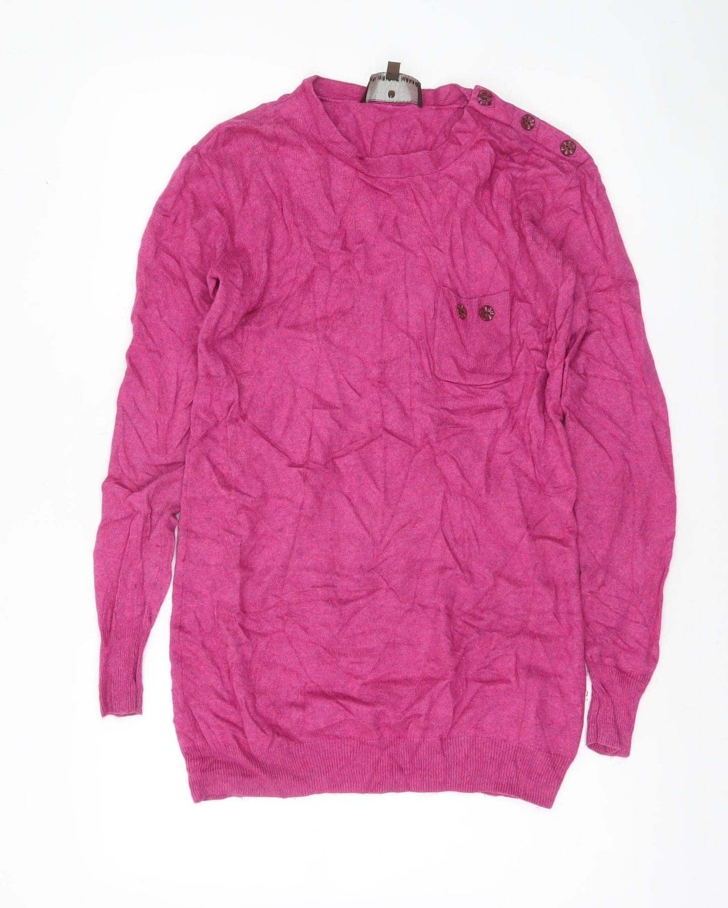 Fenn Wright Manson Women’s Pink Angora Cashmere Blend Button Pullover Jumper Size 8