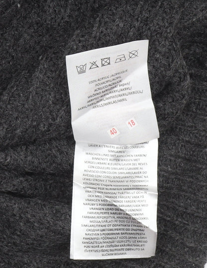 Brave Soul Women’s Grey L Long Sleeve Tunic Jumper 1/2 Zip Knit