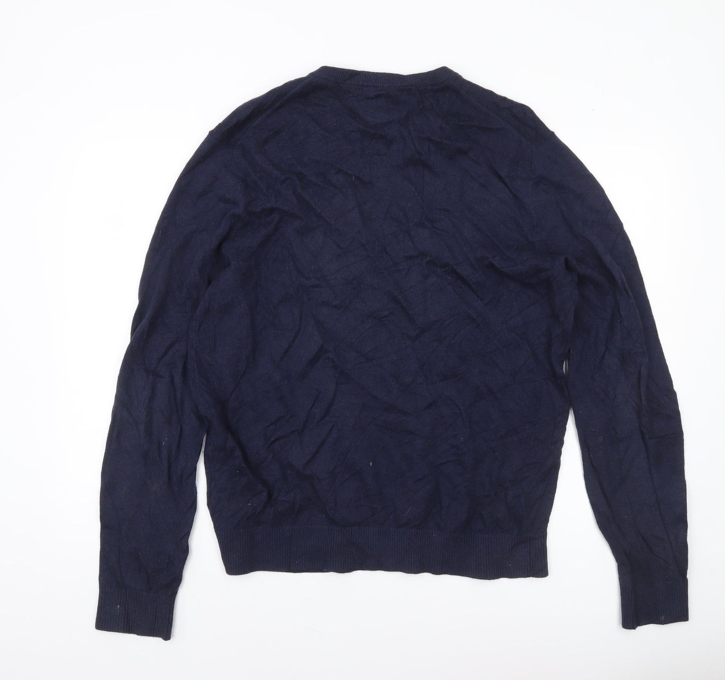 Tommy Hilfiger Men's Blue XL V-Neck Cotton Cashmere Jumper