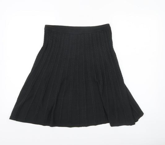Phase Eight Women’s Black Knit A-Line Wool Blend Skirt Size M