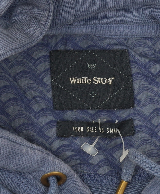 White Stuff Men's Blue Full Zip Hoodie Size S