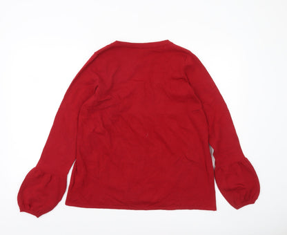 Calvin Klein Jeans Women’s Red Wool Blend Long Sleeve Cardigan M