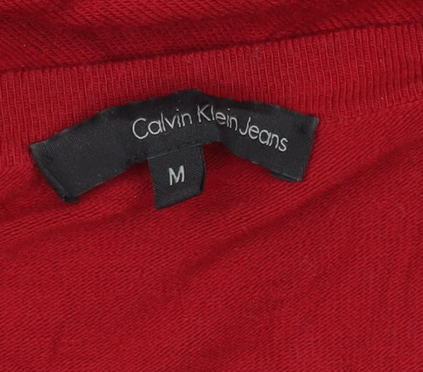 Calvin Klein Jeans Women’s Red Wool Blend Long Sleeve Cardigan M