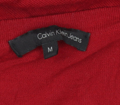 Calvin Klein Jeans Women’s Red Wool Blend Long Sleeve Cardigan M