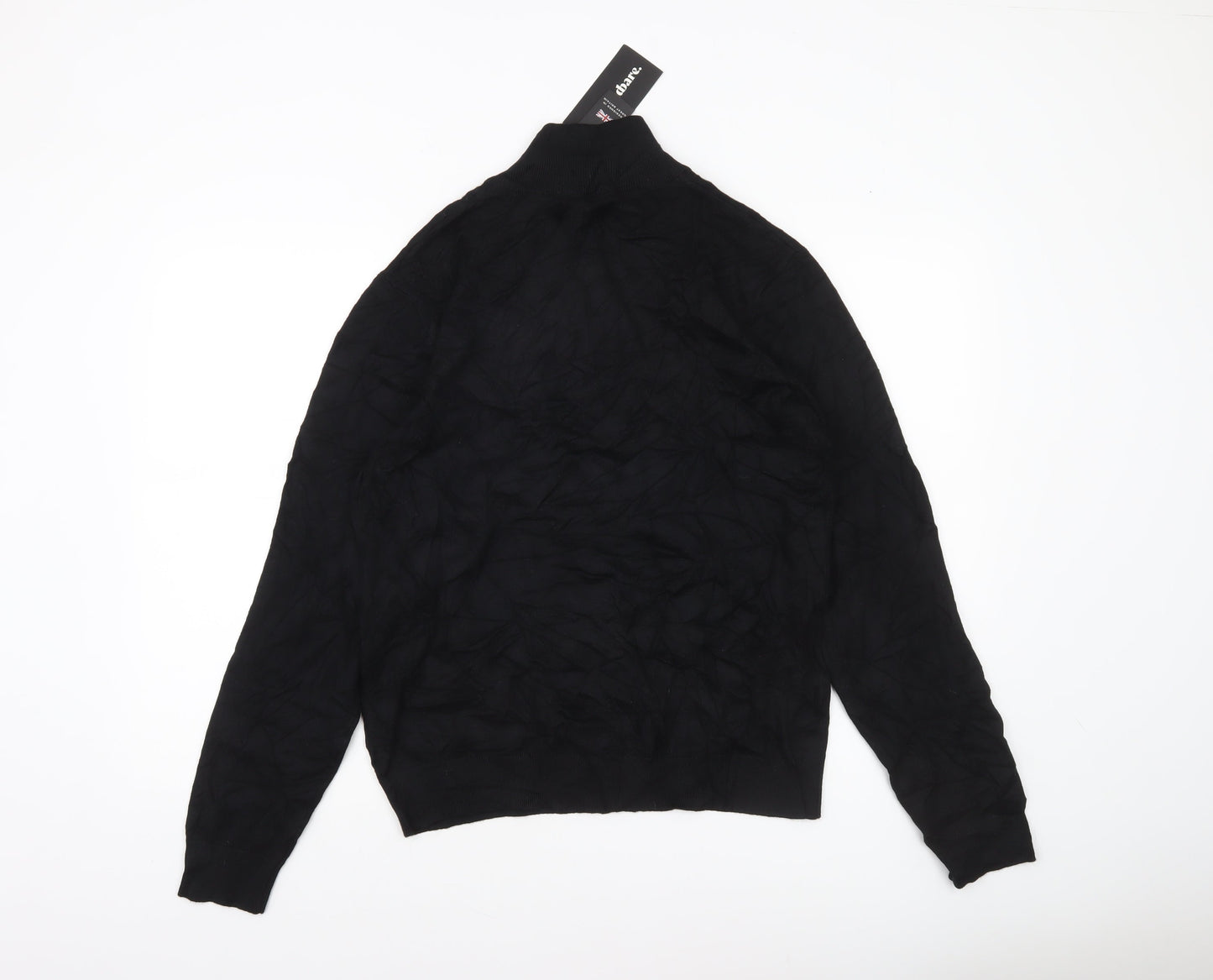 Threadbare Men Black M 1/4 Zip High Neck Jumper