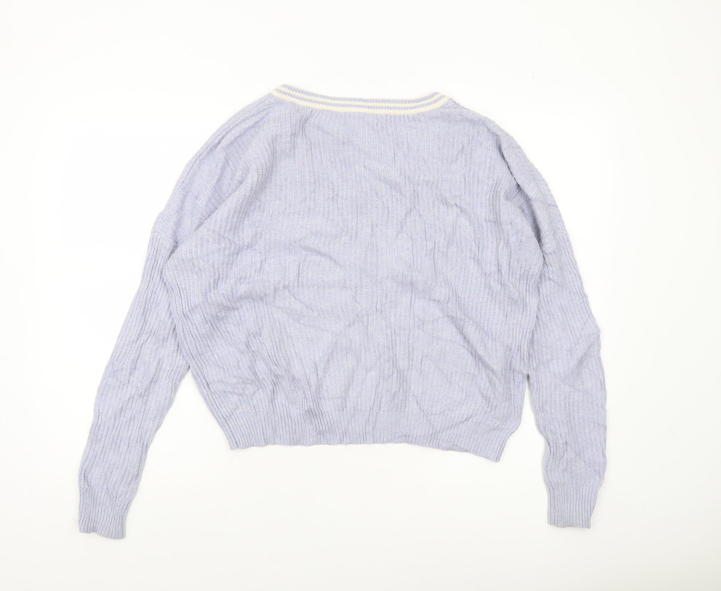 American Eagle Outfitters Women’s Purple V-Neck Knit Jumper M