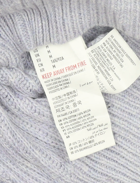 American Eagle Outfitters Women’s Purple V-Neck Knit Jumper M