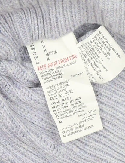 American Eagle Outfitters Women’s Purple V-Neck Knit Jumper M