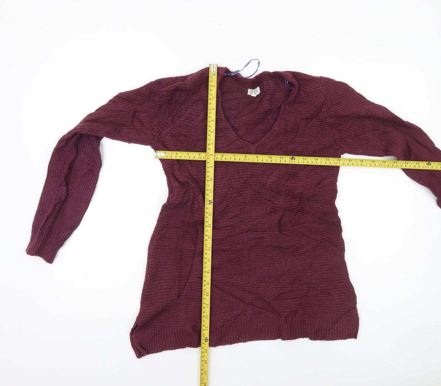 Fat Face Women's Purple V-Neck Long Sleeve Jumper Size 10