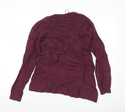 Fat Face Women's Purple V-Neck Long Sleeve Jumper Size 10