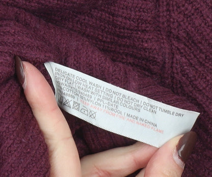 Fat Face Women's Purple V-Neck Long Sleeve Jumper Size 10