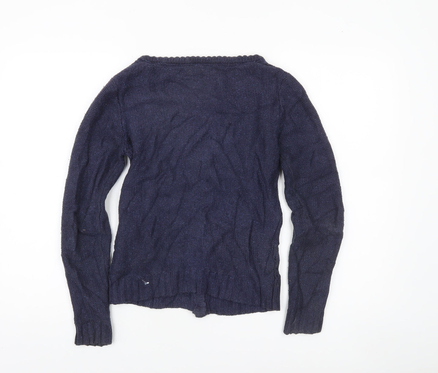 Fat Face Women's Blue Size 8 Open-Knit Cardigan Jumper