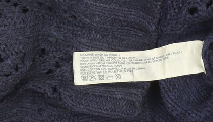 Fat Face Women's Blue Size 8 Open-Knit Cardigan Jumper