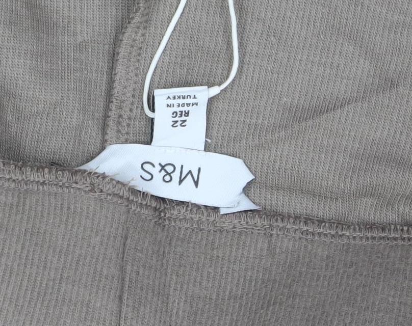 Marks and Spencer Women Beige High Rise Stretch Pencil Skirt Size 22