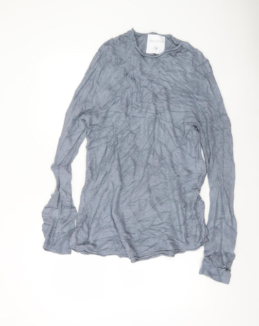 Hollister Men’s Grey Knit Pullover Jumper Size L Crew Neck