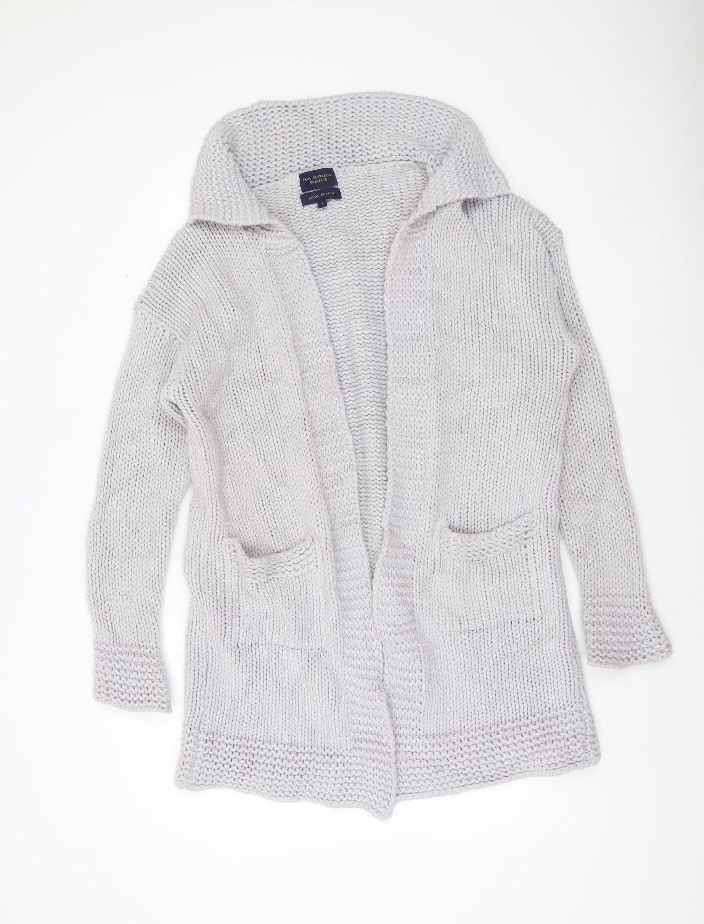 Womens UK Size S Paul Costelloe Dressage Grey Cardigan Jumper