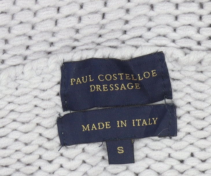Womens UK Size S Paul Costelloe Dressage Grey Cardigan Jumper