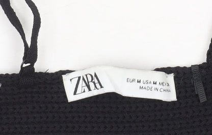 Womens UK Size M Zara Black Camisole Tank