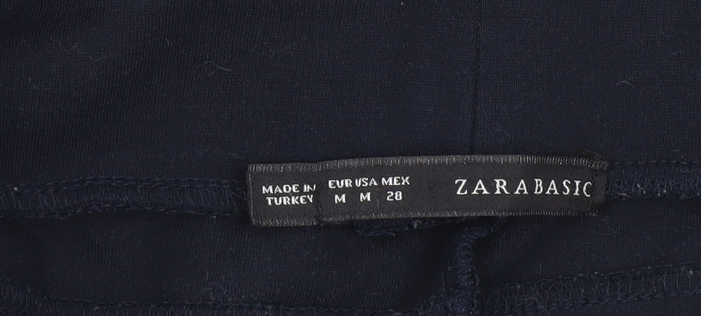 Zara Basic Women’s Black Skinny Jeggings Size M with Gold Zip Detail