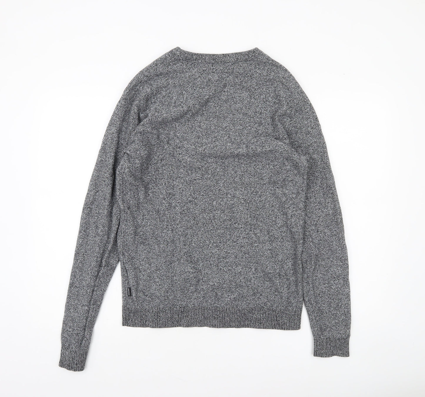 Jack & Jones Men’s Grey Cotton Crew Neck Pullover Jumper Size M