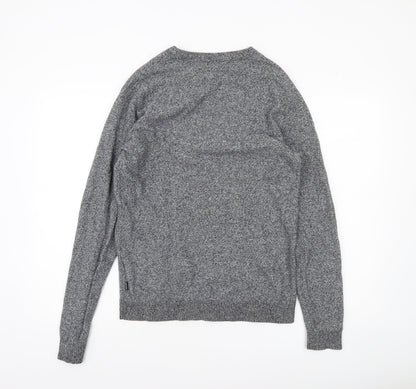 Jack & Jones Men’s Grey Cotton Crew Neck Pullover Jumper Size M