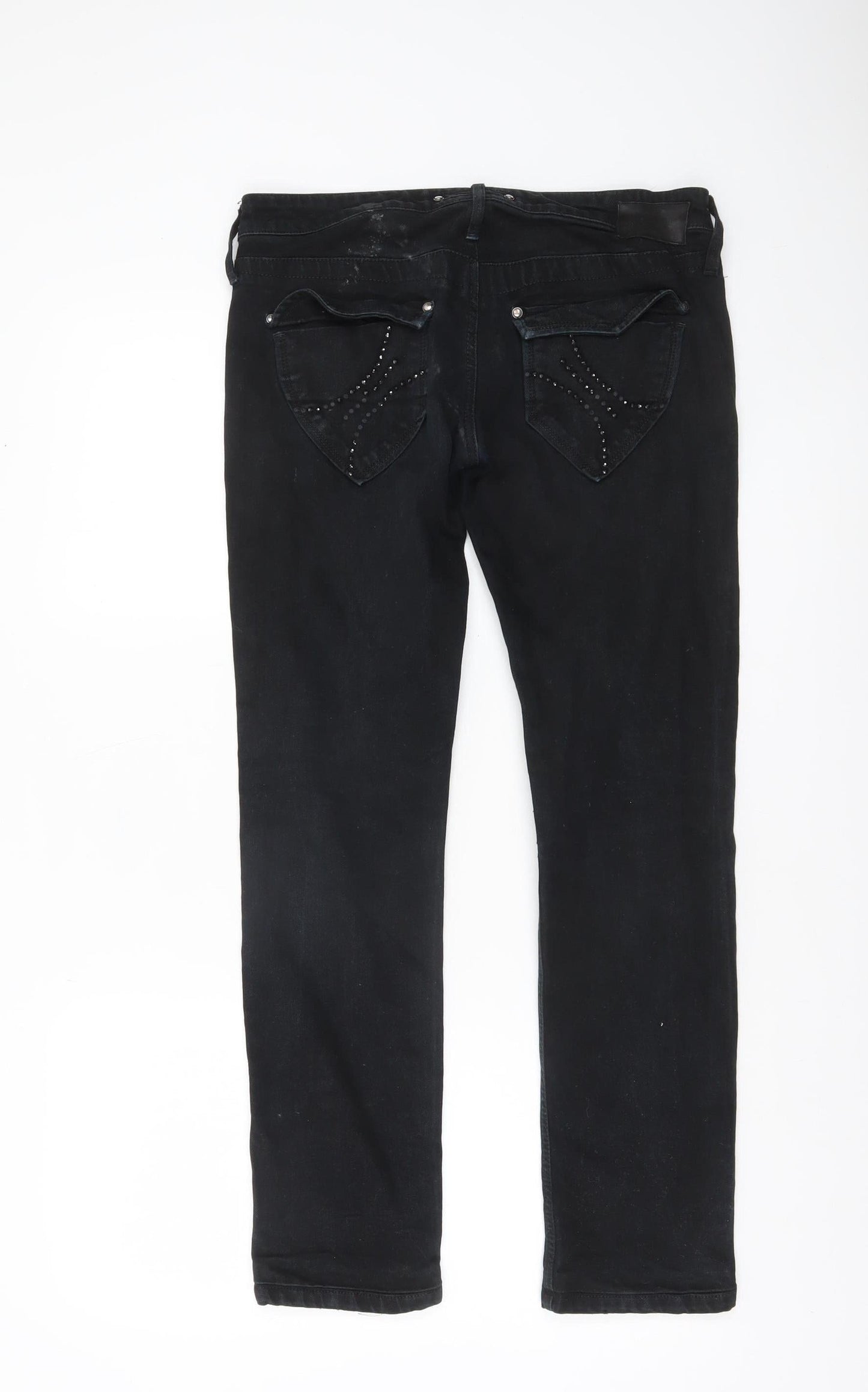 Womens UK Size 28 Fornarina Slim Fit Skinny Black Jeans