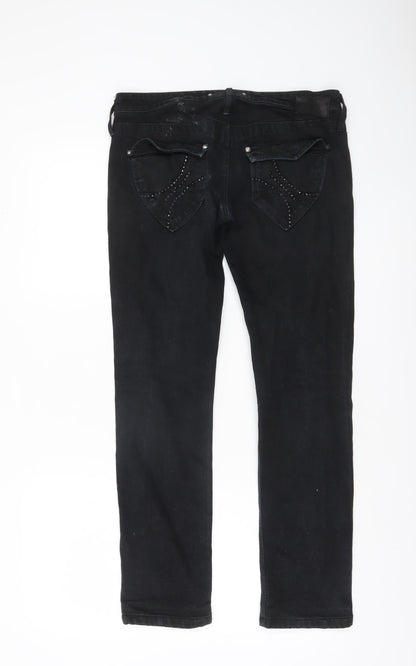 Womens UK Size 28 Fornarina Slim Fit Skinny Black Jeans