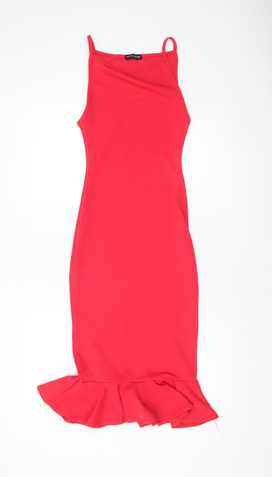 PrettyLittleThing Women’s Red Size 6 Bodycon Midi Dress