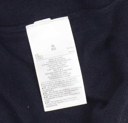 Gap Womens Blue Sleeveless Knit Jumper Dress XL V-Neck Belted