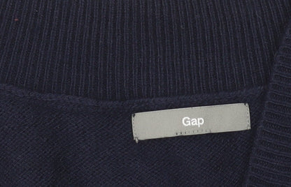 Gap Womens Blue Sleeveless Knit Jumper Dress XL V-Neck Belted