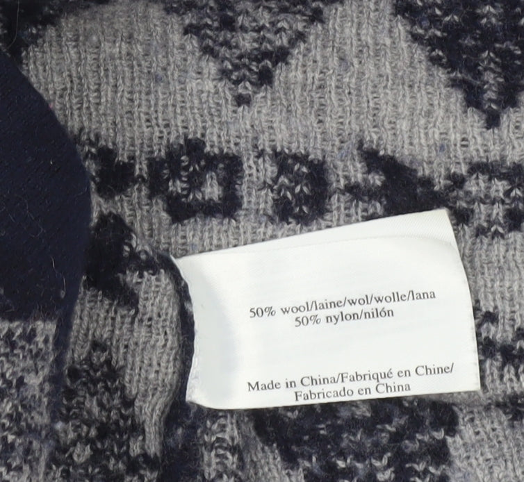 Laura Ashley Womens Blue Fair Isle Wool Knit Jumper Dress UK 14