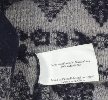 Laura Ashley Womens Blue Fair Isle Wool Knit Jumper Dress UK 14