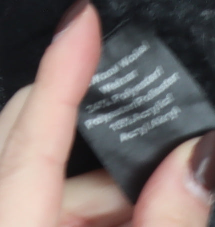 Clements Ribeiro Women Black Wool Blend Collared Cardigan Size 14