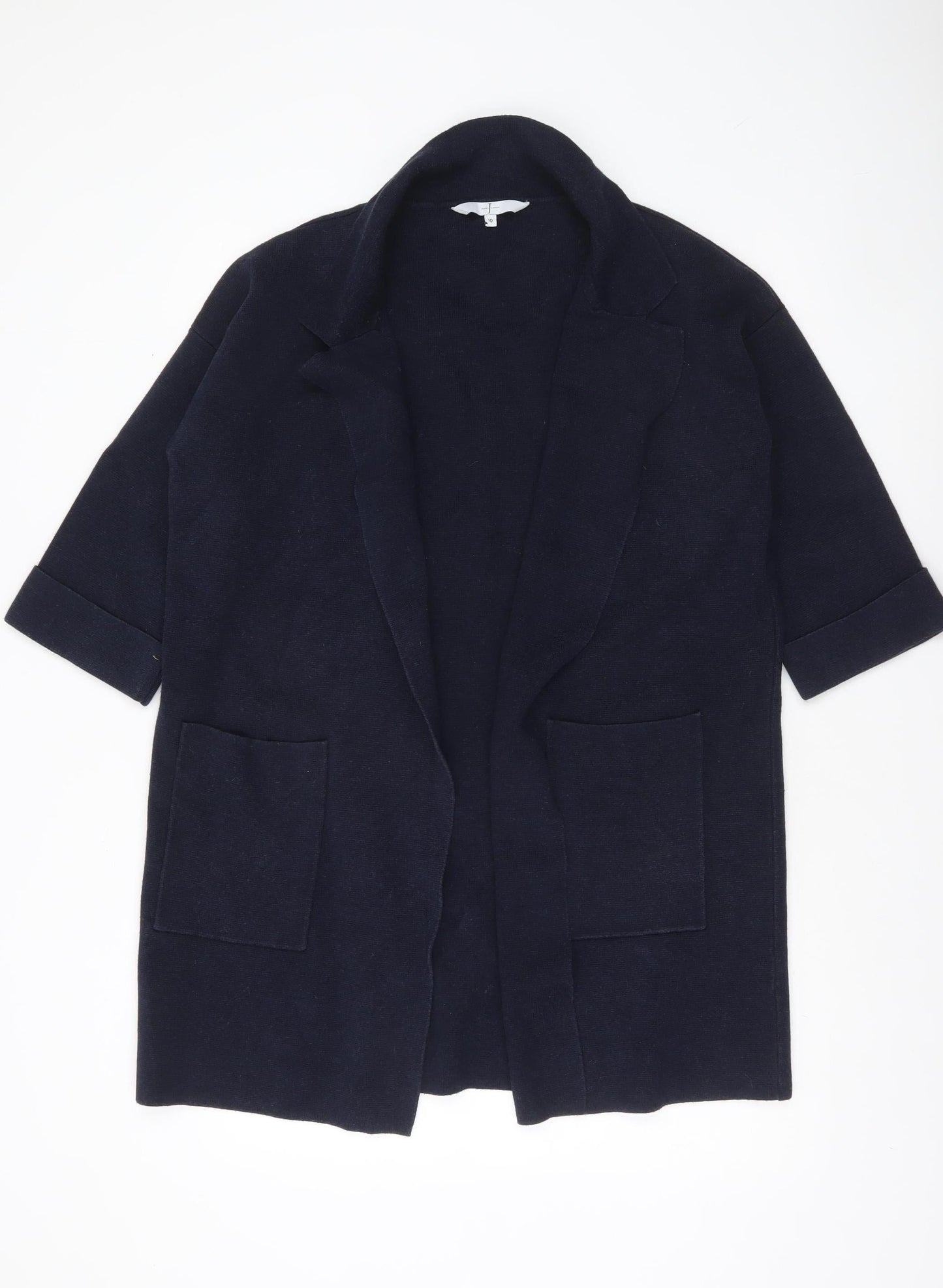 Jasper Conran Women’s Blue Knit 3/4 Sleeve Open Cardigan Size 10