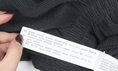 Womens UK Size 12 Zara Black Cropped Blouse