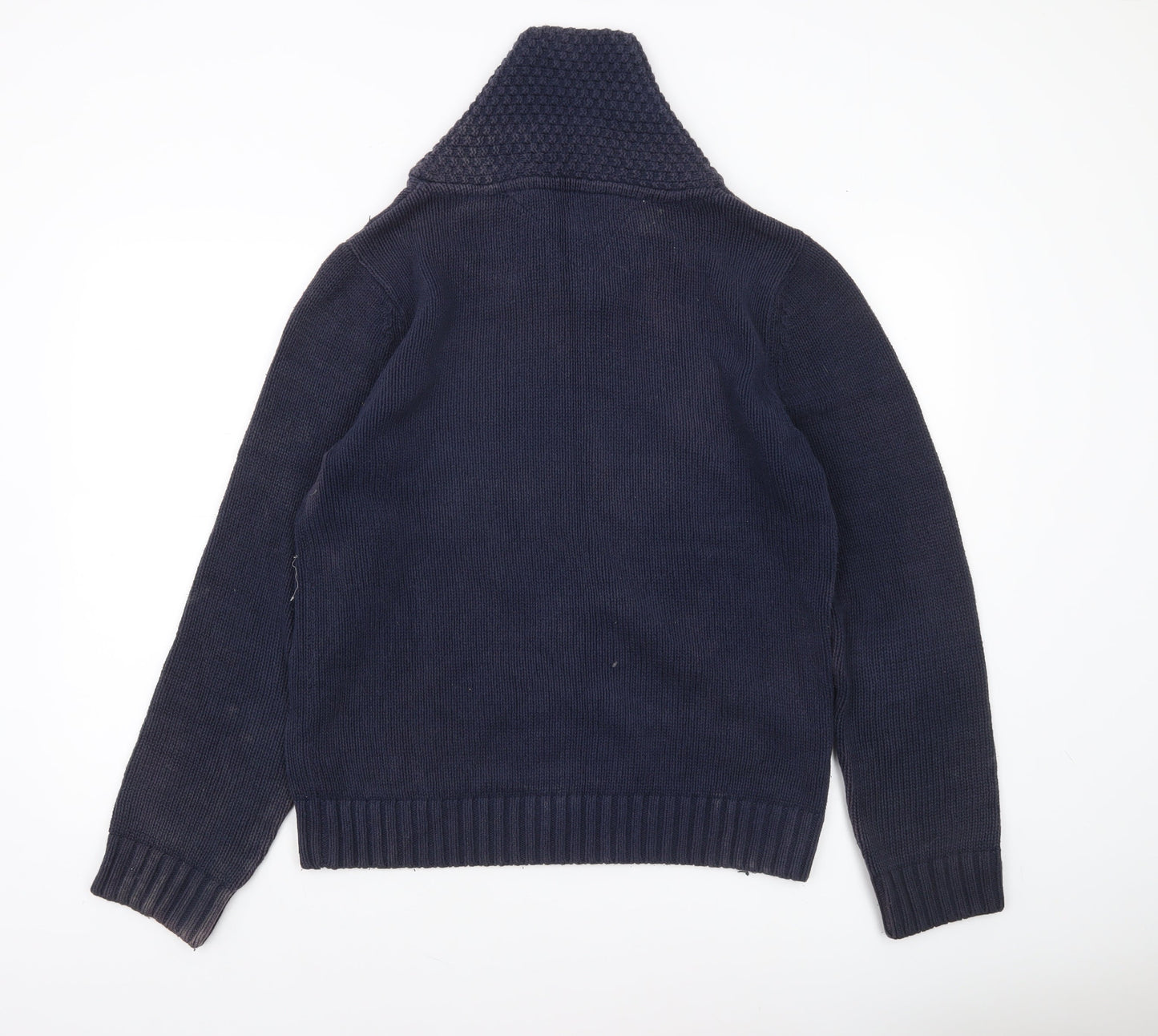 Hilfiger Denim Men's Blue Cotton Shawl Collar Pullover Jumper M