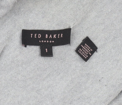 Womens UK Size 8 Ted Baker Grey Cardigan Jumper