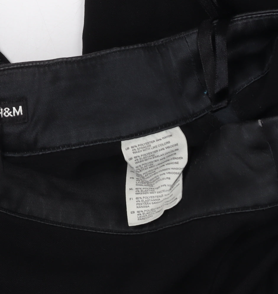 Womens UK Size 10 H&M Regular Fit Dress Pants Black Trousers