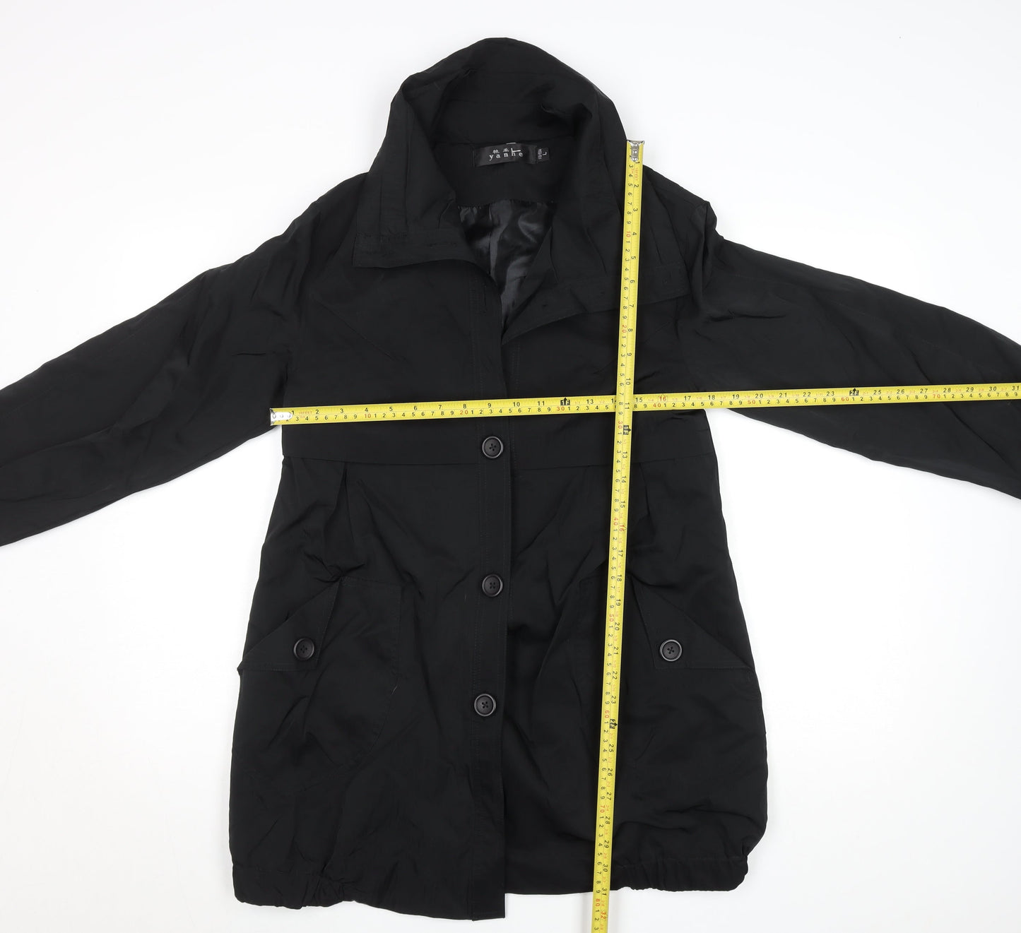 Womens UK Size 14 Yanhe Black Overcoat