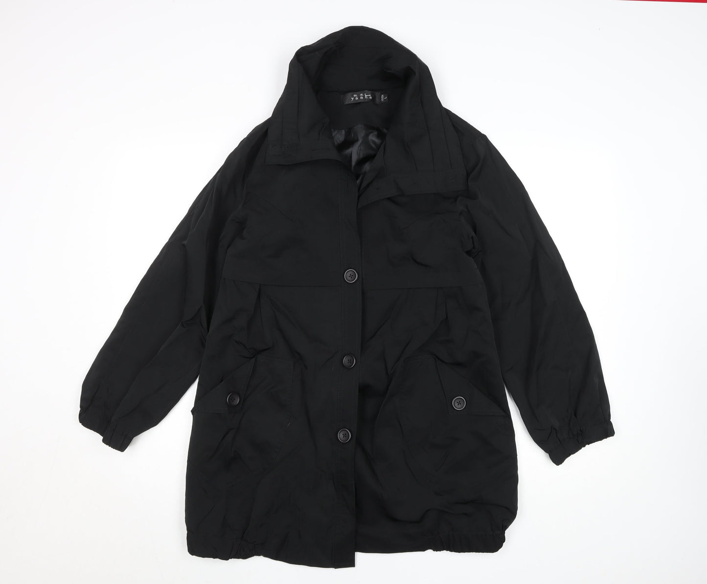 Womens UK Size 14 Yanhe Black Overcoat