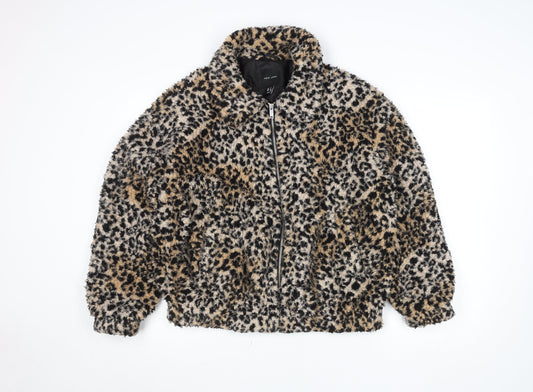 New Look Women’s Multicoloured Animal Print Bomber Jacket Size M