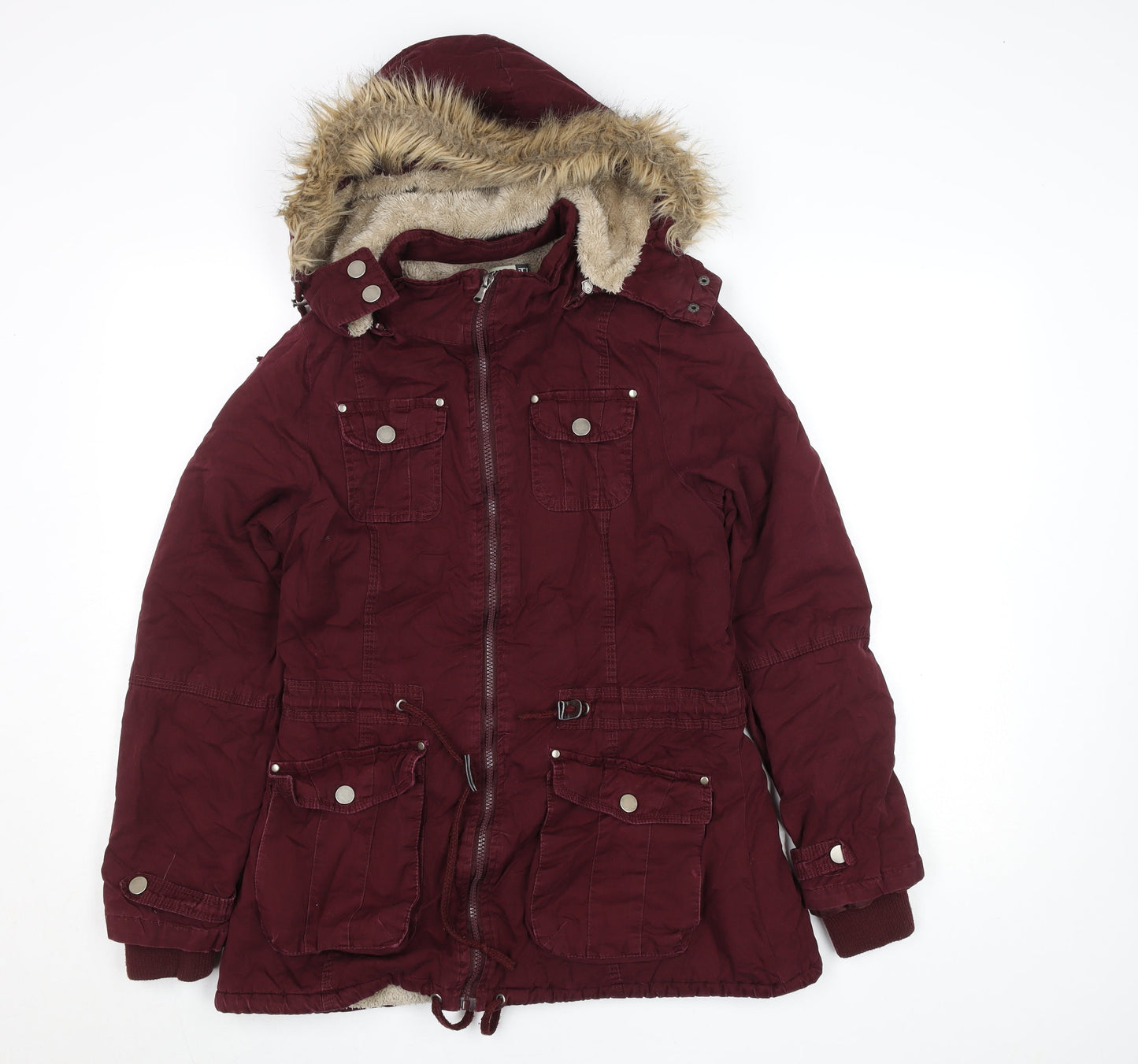 Womens UK Size L That's It! Red Parka Coat